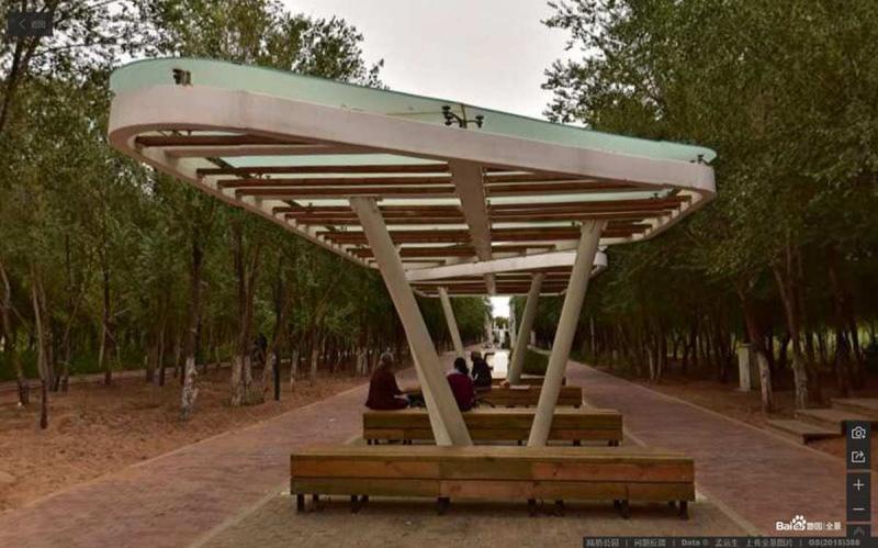 内蒙古二连浩特市陆桥公园防腐木廊架1655 帖子ID:2250-木图网-木结构之家 www.woodpic.cn