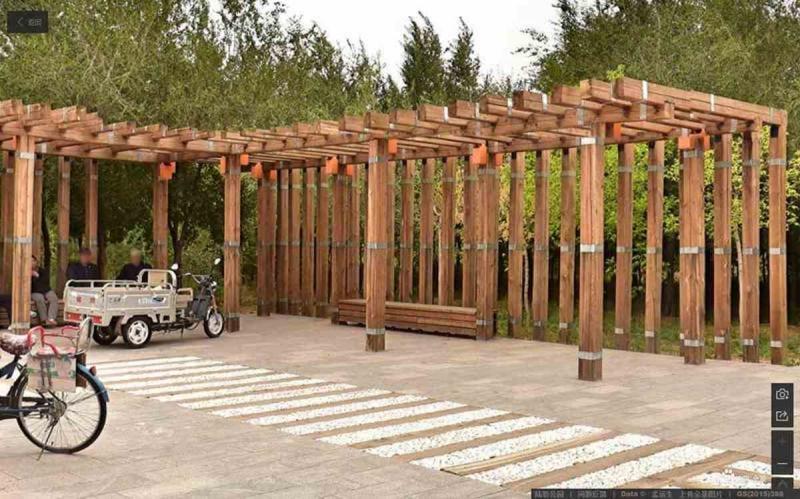 内蒙古二连浩特市陆桥公园防腐木廊架5154 帖子ID:2250-木图网-木结构之家 www.woodpic.cn