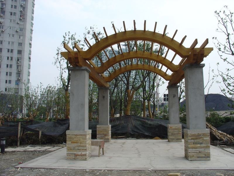 浦东新区陆家嘴某小区花架287 帖子ID:664-木图网-木结构之家 www.woodpic.cn