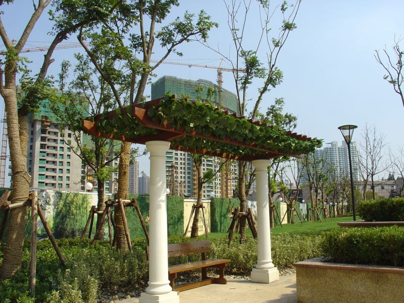 浦东新区陆家嘴某小区花架7072 帖子ID:664-木图网-木结构之家 www.woodpic.cn