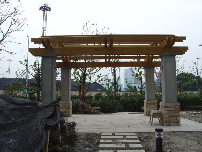 浦东新区陆家嘴某小区花架2035 帖子ID:664-木图网-木结构之家 www.woodpic.cn