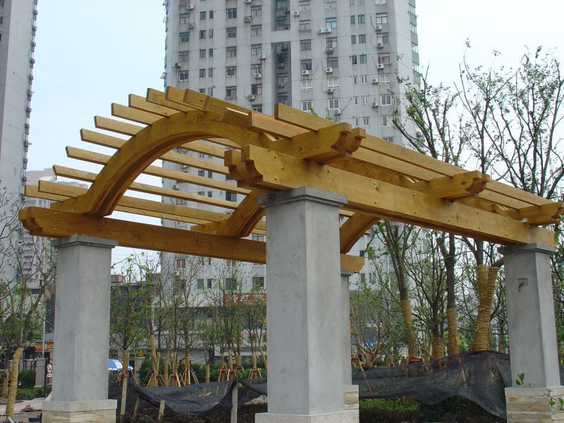 浦东新区陆家嘴某小区花架8881 帖子ID:664-木图网-木结构之家 www.woodpic.cn