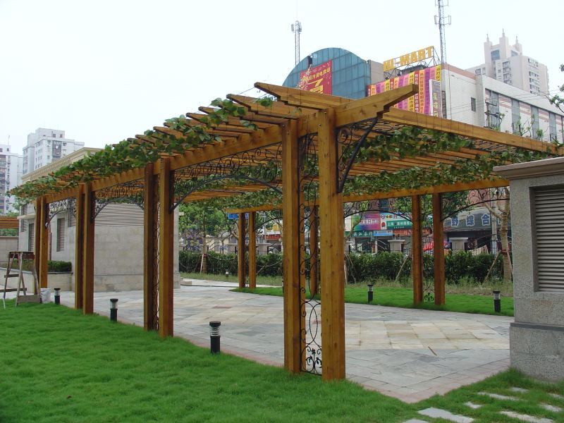 浦东新区陆家嘴某小区花架2078 帖子ID:664-木图网-木结构之家 www.woodpic.cn