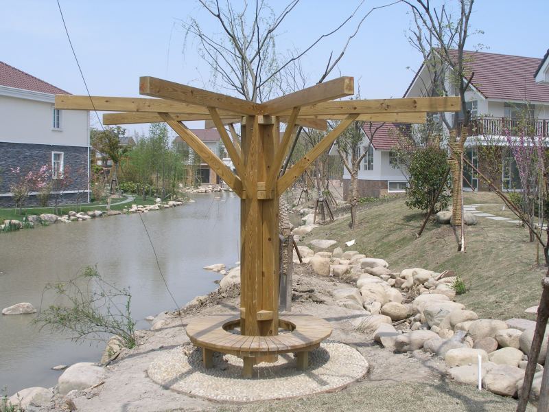 浦东新区陆家嘴某小区花架1478 帖子ID:664-木图网-木结构之家 www.woodpic.cn