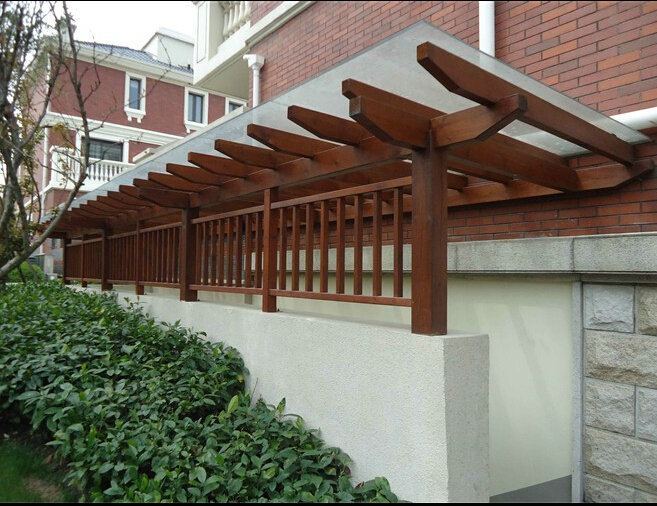 玻璃顶直形花架9222 帖子ID:667-木图网-木结构之家 www.woodpic.cn