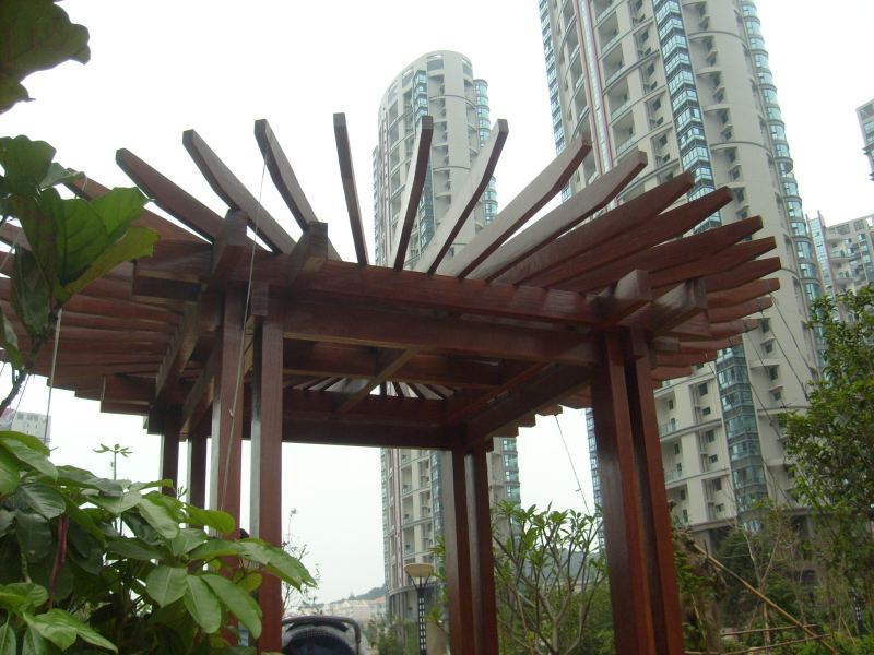 圆形防腐木花架7431 帖子ID:675-木图网-木结构之家 www.woodpic.cn