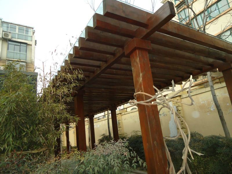 小区车库入口花架8340 帖子ID:674-木图网-木结构之家 www.woodpic.cn
