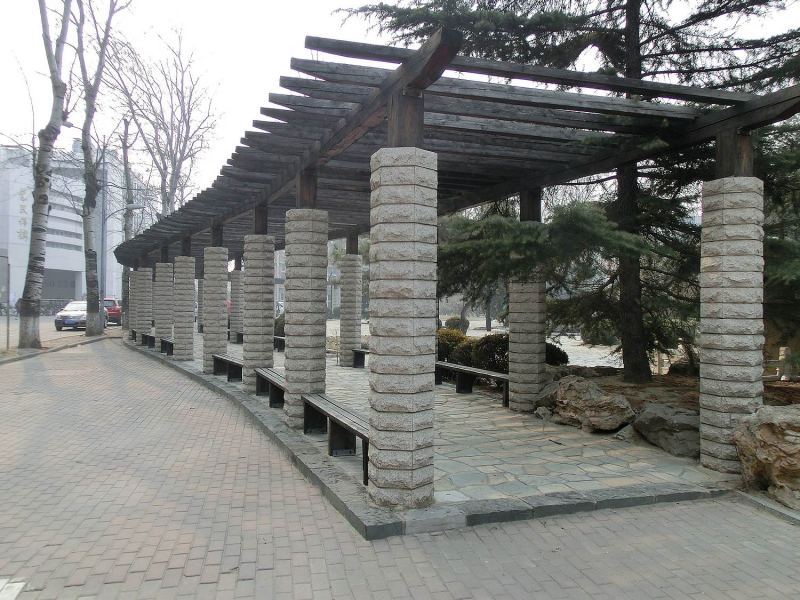 双柱直型混木结构花架4594 帖子ID:678-木图网-木结构之家 www.woodpic.cn