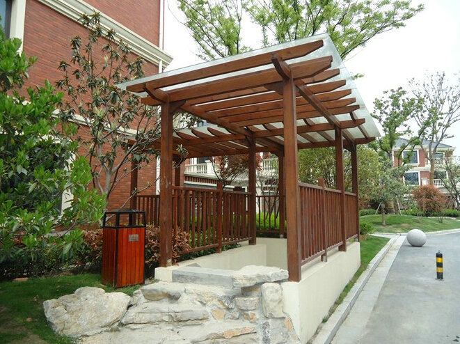 地下车库人行入口花架8108 帖子ID:669-木图网-木结构之家 www.woodpic.cn