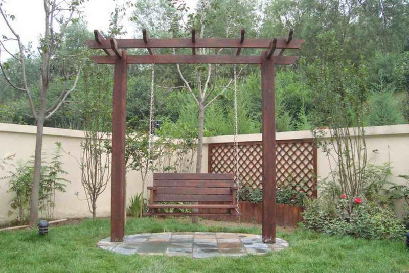 防腐木秋千欣赏三四5243 帖子ID:2563-木图网-木结构之家 www.woodpic.cn