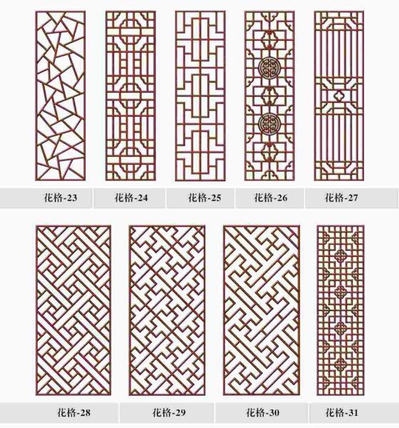 木挂落花格设计参考九五1418 帖子ID:2787-木图网-木结构之家 www.woodpic.cn