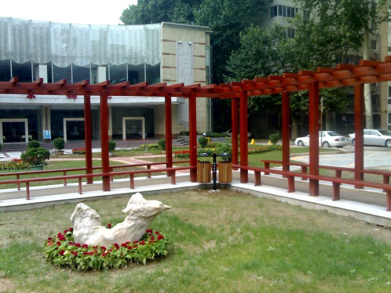 防腐木双柱折形花架6130 帖子ID:680-木图网-木结构之家 www.woodpic.cn