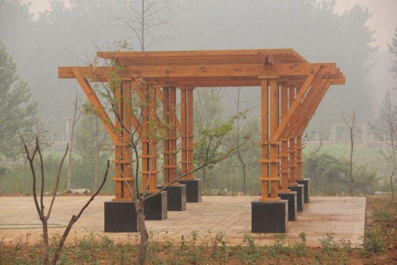 防腐木直形双柱木花架9293 帖子ID:682-木图网-木结构之家 www.woodpic.cn