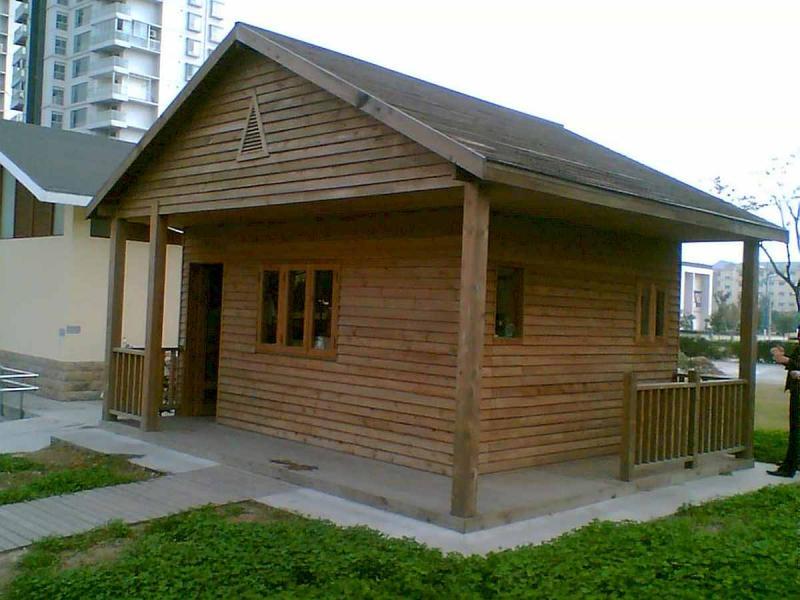 上海松江区某公园防腐木小木屋6159 帖子ID:2945-木图网-木结构之家 www.woodpic.cn