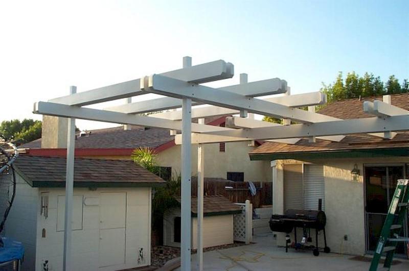 刷白漆的木结构廊架6526 帖子ID:2976-木图网-木结构之家 www.woodpic.cn