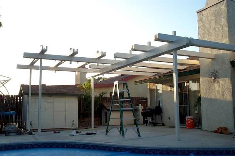 刷白漆的木结构廊架8248 帖子ID:2976-木图网-木结构之家 www.woodpic.cn