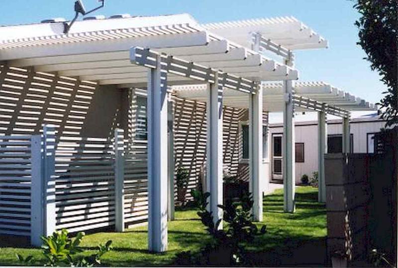 刷白漆的木结构廊架2940 帖子ID:2976-木图网-木结构之家 www.woodpic.cn