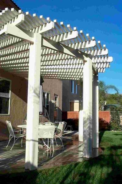 刷白漆的木结构廊架7210 帖子ID:2976-木图网-木结构之家 www.woodpic.cn