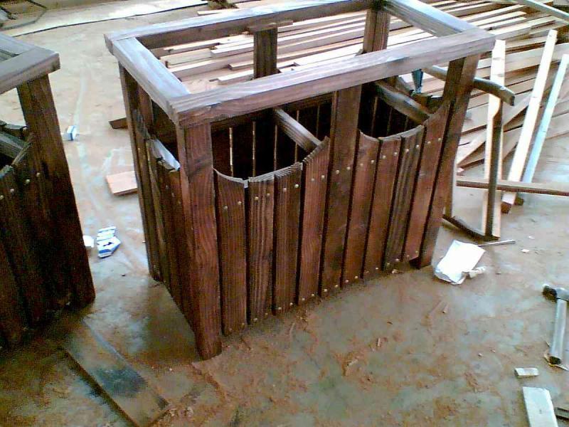 表面炭化木景观垃圾筒3729 帖子ID:2978-木图网-木结构之家 www.woodpic.cn