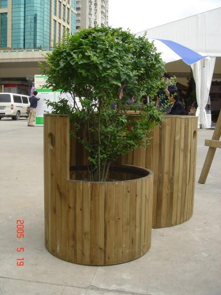 圆形防腐木花箱3567 帖子ID:949-木图网-木结构之家 www.woodpic.cn