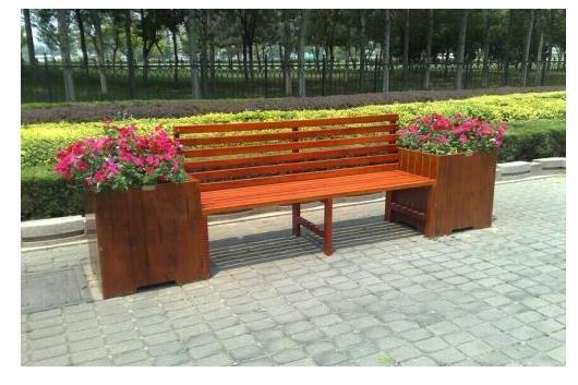 座椅防腐木花箱9007 帖子ID:952-木图网-木结构之家 www.woodpic.cn