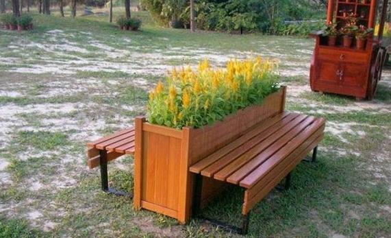 座椅防腐木花箱1930 帖子ID:952-木图网-木结构之家 www.woodpic.cn