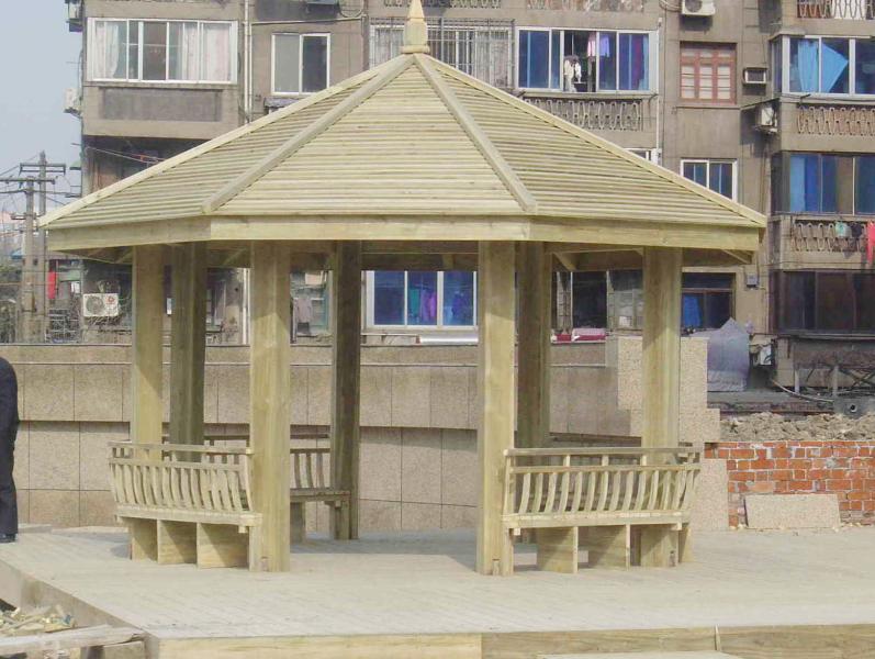 户外防腐木八角亭1227 帖子ID:983-木图网-木结构之家 www.woodpic.cn