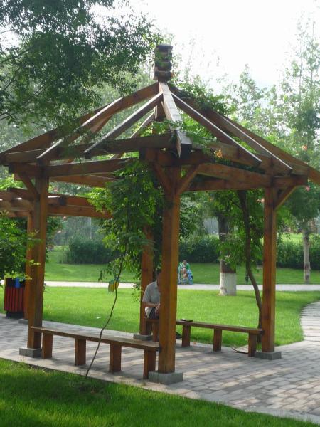 户外混木漏光凉亭4660 帖子ID:997-木图网-木结构之家 www.woodpic.cn