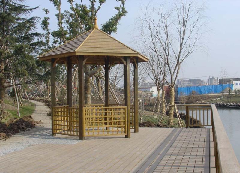 带宝顶防腐木六角凉亭2606 帖子ID:998-木图网-木结构之家 www.woodpic.cn