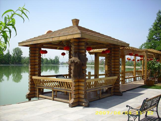 仿古瓦顶防腐木凉亭2342 帖子ID:1005-木图网-木结构之家 www.woodpic.cn