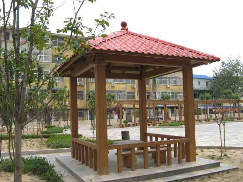 仿古瓦顶防腐木凉亭9672 帖子ID:1005-木图网-木结构之家 www.woodpic.cn