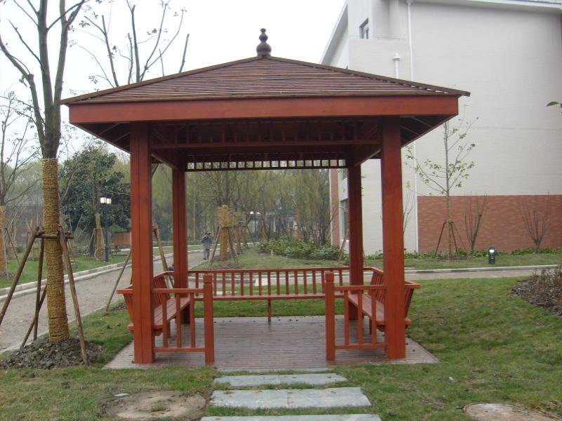 美人靠防腐木四角凉亭6425 帖子ID:1009-木图网-木结构之家 www.woodpic.cn