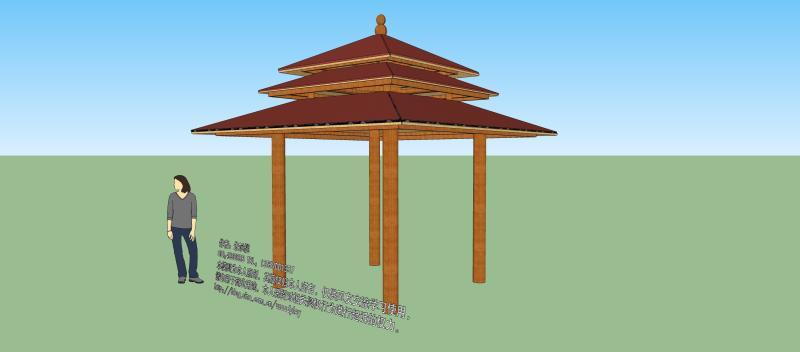塑木亭 su模型下载991 帖子ID:1109-木图网-木结构之家 www.woodpic.cn