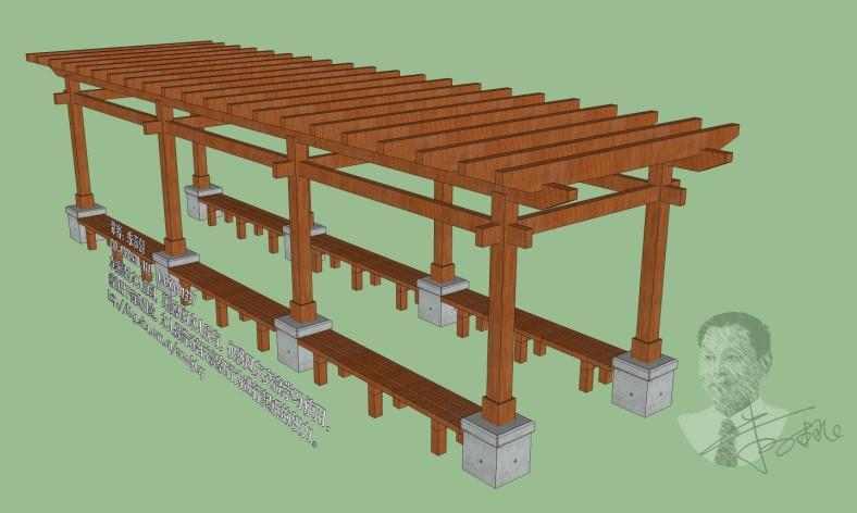 廊架su模型下载3213 帖子ID:1125-木图网-木结构之家 www.woodpic.cn