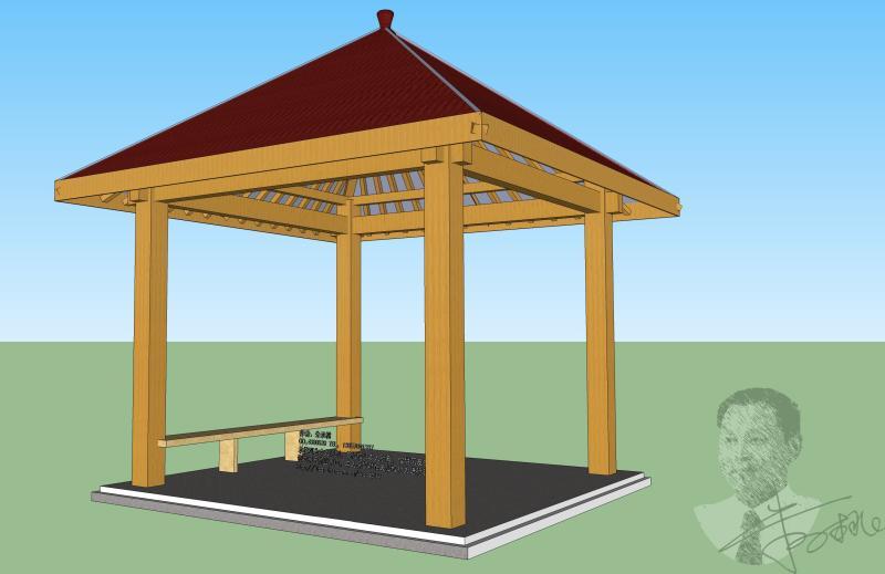 四角亭su模型下载299 帖子ID:1124-木图网-木结构之家 www.woodpic.cn