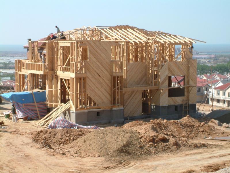 一组木结构别墅的施工进程....8668 帖子ID:1208-木图网-木结构之家 www.woodpic.cn