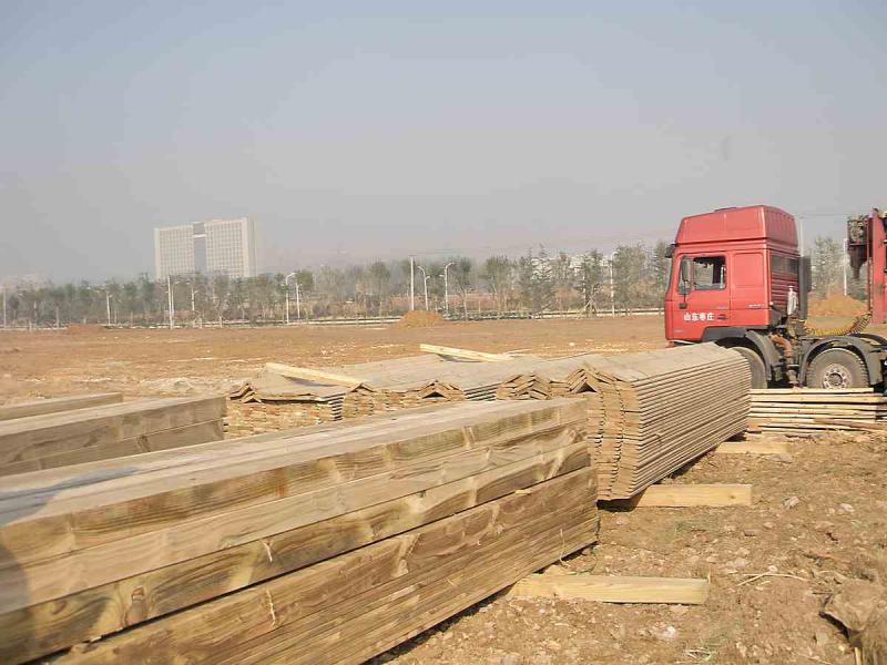 防腐木进场准备施工869 帖子ID:1507-木图网-木结构之家 www.woodpic.cn