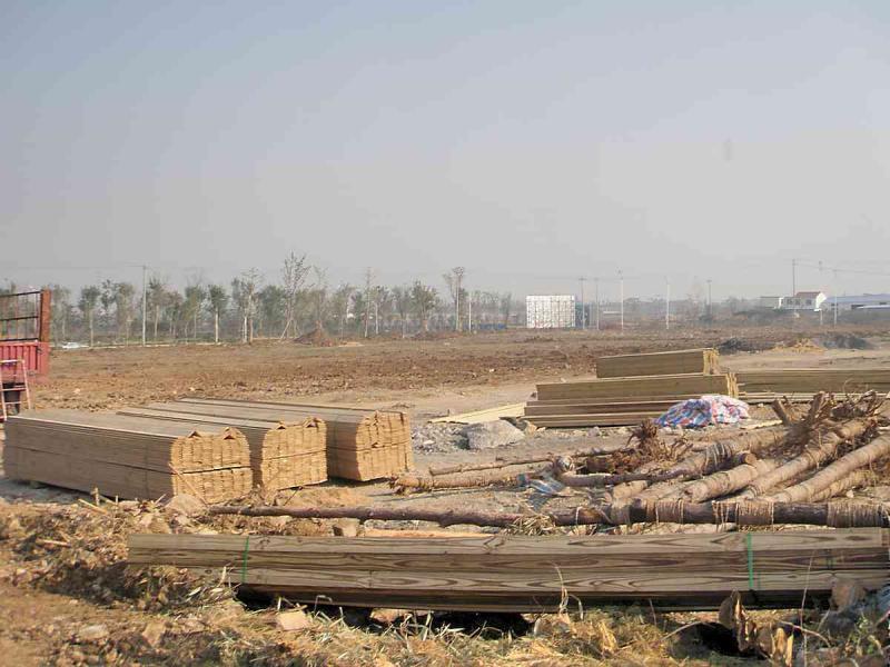 防腐木进场准备施工228 帖子ID:1507-木图网-木结构之家 www.woodpic.cn