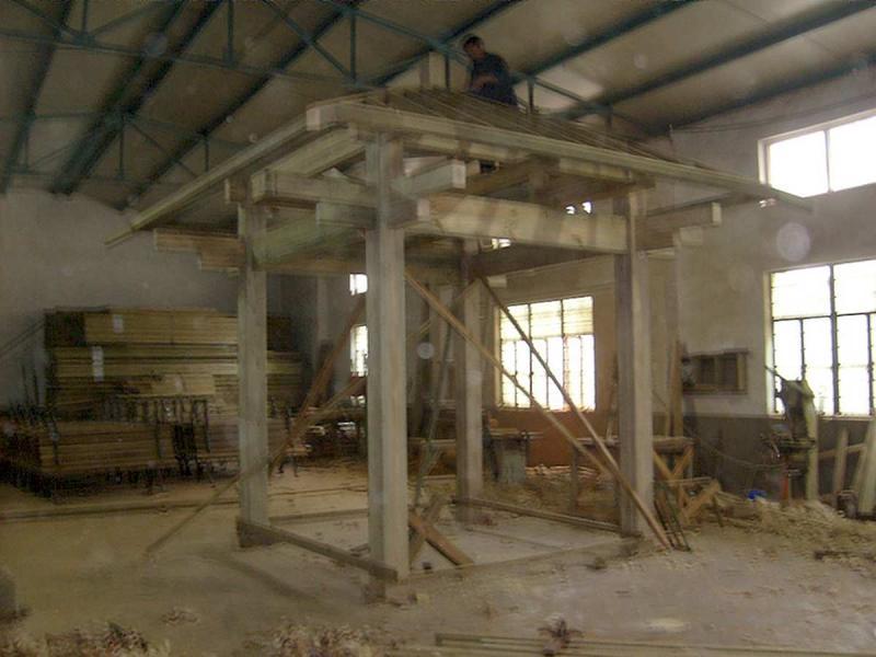 泥城社区四角亭快成型了1517 帖子ID:1532-木图网-木结构之家 www.woodpic.cn