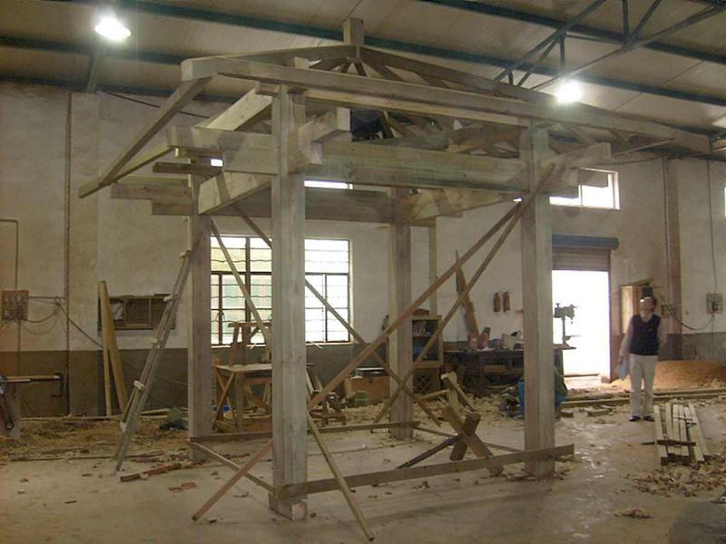 泥城社区四角亭快成型了1781 帖子ID:1532-木图网-木结构之家 www.woodpic.cn