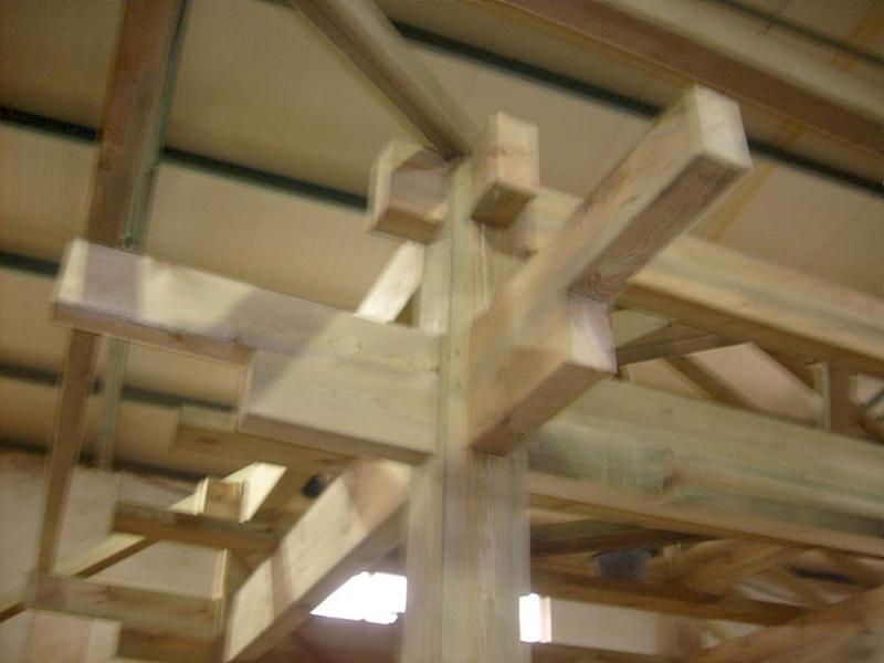 泥城社区四角亭快成型了7092 帖子ID:1532-木图网-木结构之家 www.woodpic.cn