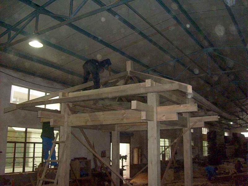 泥城社区四角亭快成型了4175 帖子ID:1532-木图网-木结构之家 www.woodpic.cn