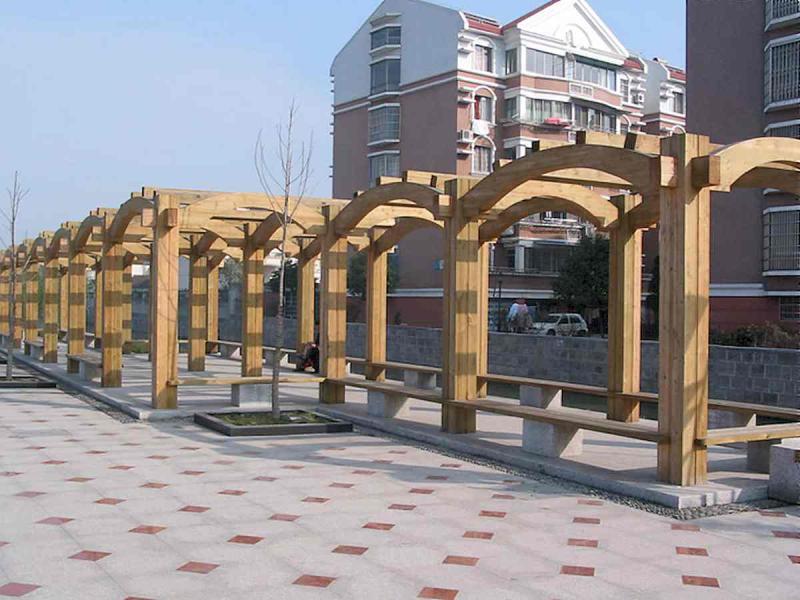 余姚某小区景观花架2766 帖子ID:1554-木图网-木结构之家 www.woodpic.cn