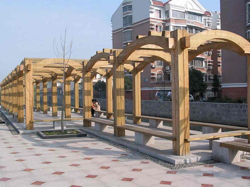 余姚某小区景观花架4195 帖子ID:1554-木图网-木结构之家 www.woodpic.cn