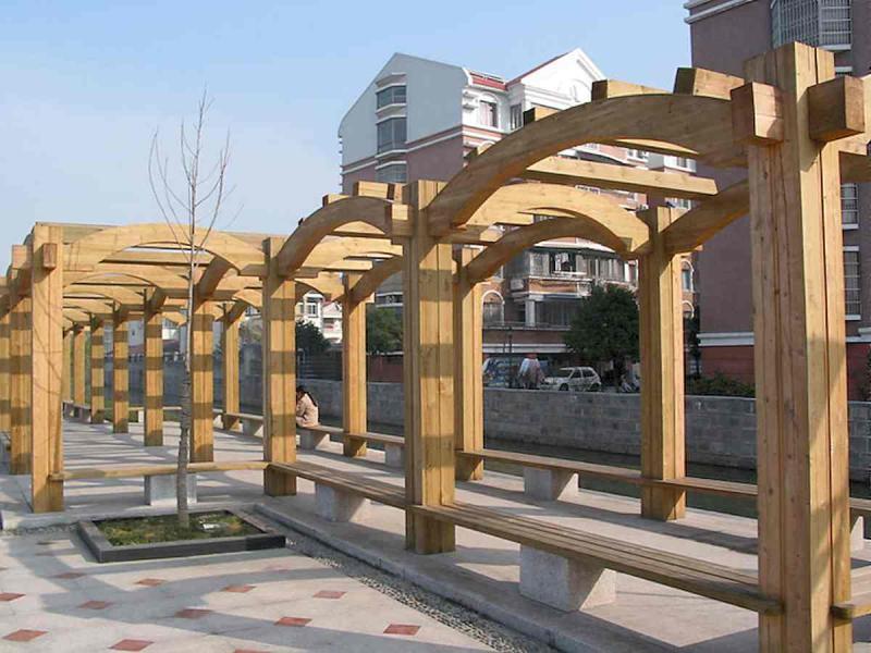 余姚某小区景观花架8883 帖子ID:1554-木图网-木结构之家 www.woodpic.cn