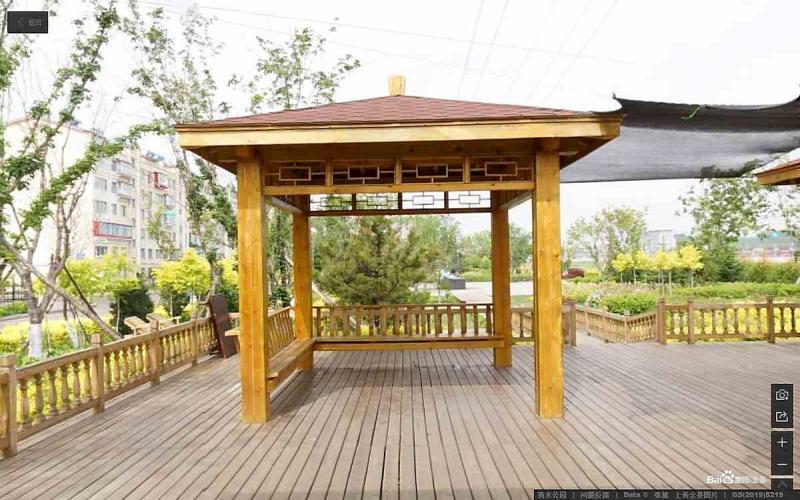 吉林省延吉市清水公园防腐木四角凉亭2079 帖子ID:1597-木图网-木结构之家 www.woodpic.cn