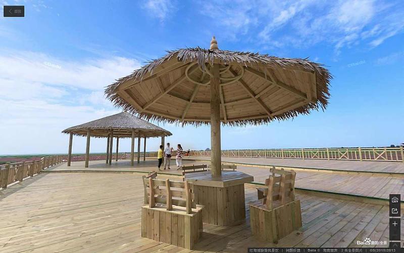 辽宁省盘锦市红海滩风景廊道景区茅草亭4711 帖子ID:1609-木图网-木结构之家 www.woodpic.cn
