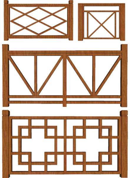 防腐木栏杆设计参考六4417 帖子ID:1713-木图网-木结构之家 www.woodpic.cn